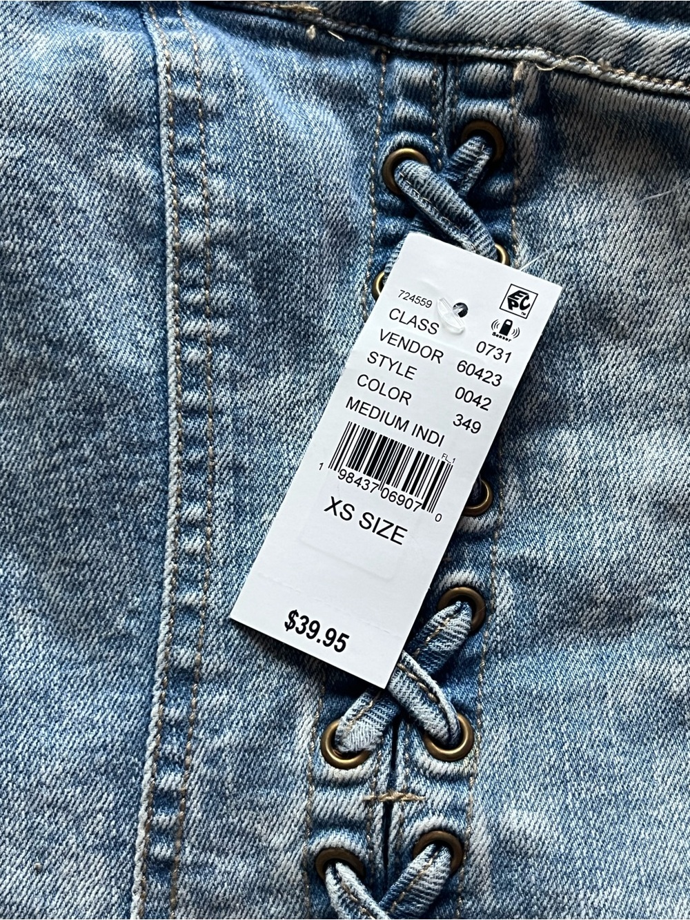 PacSun Light Blue Denim Corset Top - Picture 3 of 3